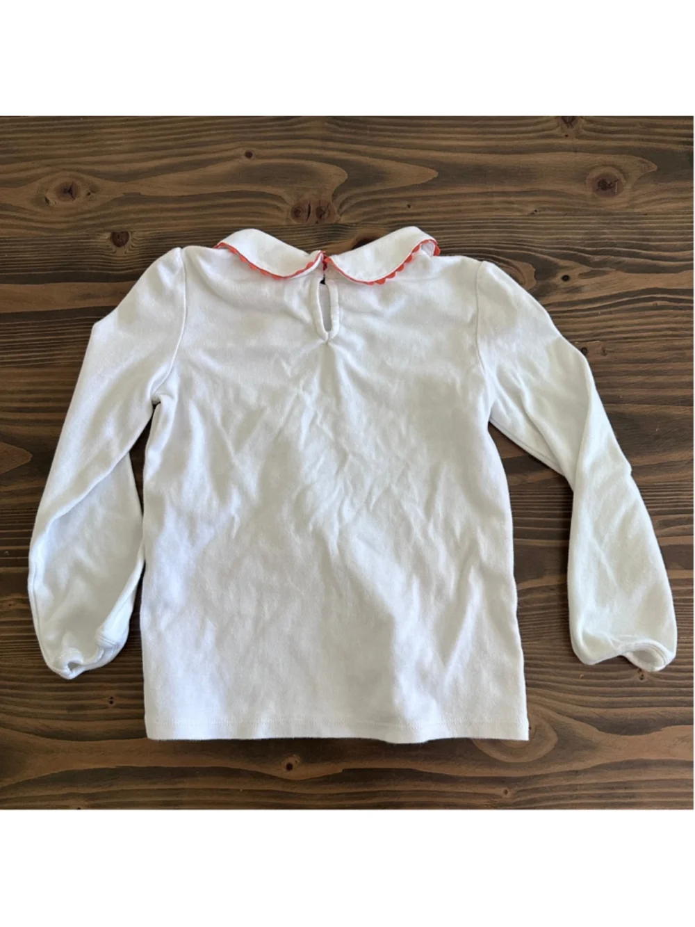 Gymboree Girls Pumpkin Shirt 6 White Orange Fall Top